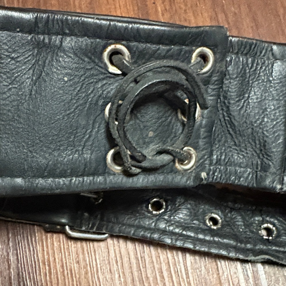 Shaf 90s Black Leather Chaps Medium - Picture 12 of 14